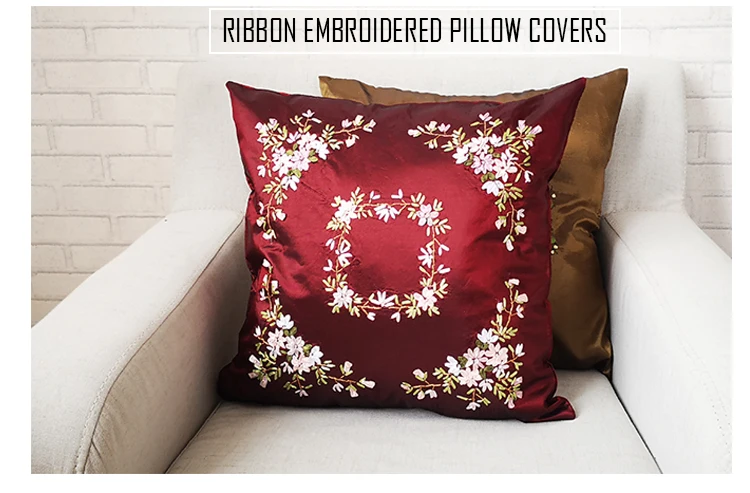 Ribbon embroidery pillow case (1)