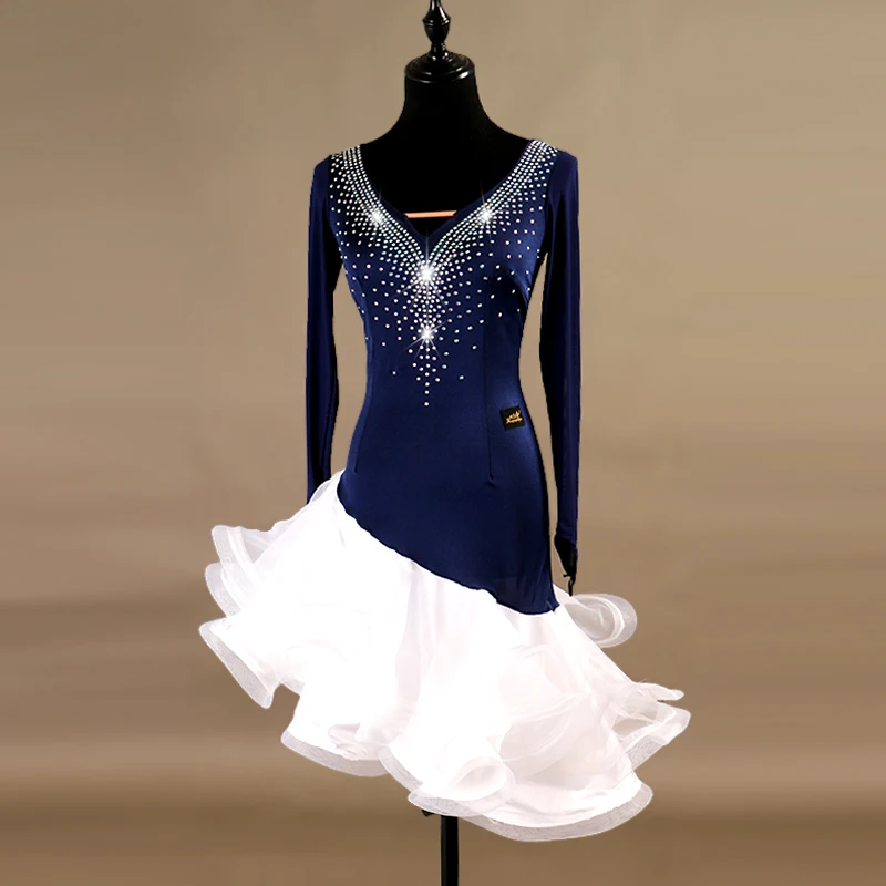 Платье для латинских танцев сальса для женщин для соревнований танго платье для латинских танцев для девочек платье для танцев для женщин цвет размер на заказ