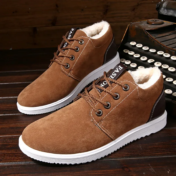 

Luxury Brand Fashion Men's Ankle Boots Designer Winter Shoes Men Warm Snow Boots Short Plush Casual Shoes Zapatillas Hombre