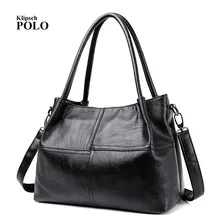 Fashion Ladies Hand Bag Women’s Genuine Leather Handbag Black Leather Tote Bag Bolsas femininas Female Shoulder Bag
