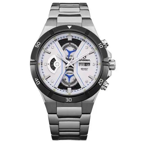 CASIMA, мужские часы для ныряльщиков, модные, очаровательные, светящиеся, 100 м, водонепроницаемые, военные, спортивные, кварцевые, наручные часы, мужские часы - Цвет: Белый