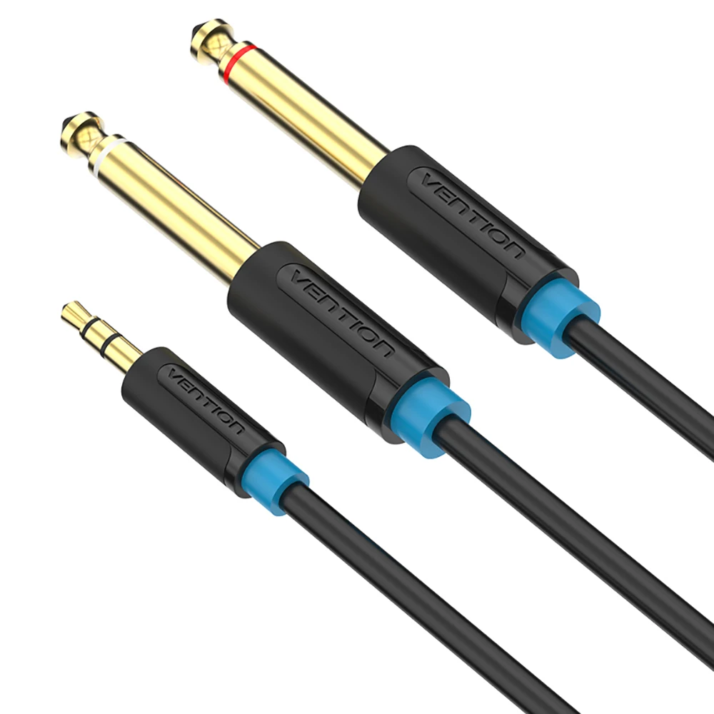 Аудиокабель Vention со штекером 6 35 мм 1/4 дюйма 1/8 на стерео|vention audio cable|audio cablejack aux |