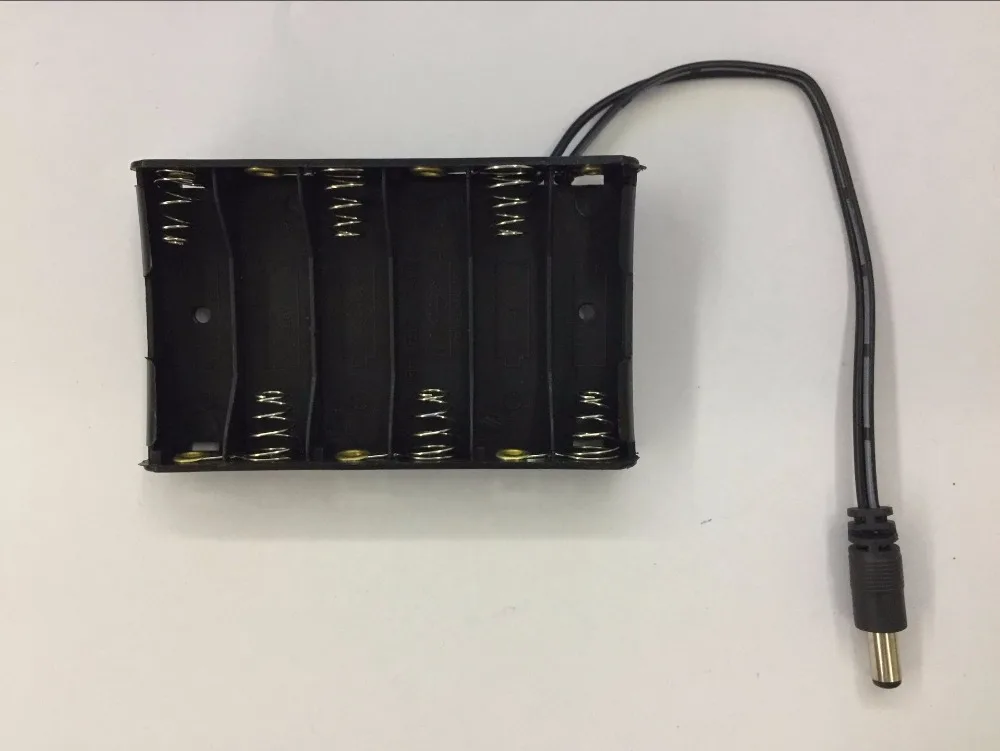 

New 6 x AA Battery Case Storage Holder With DC2.1 Power Jack For Arduino Diy Power Bank IqosBattery Holder