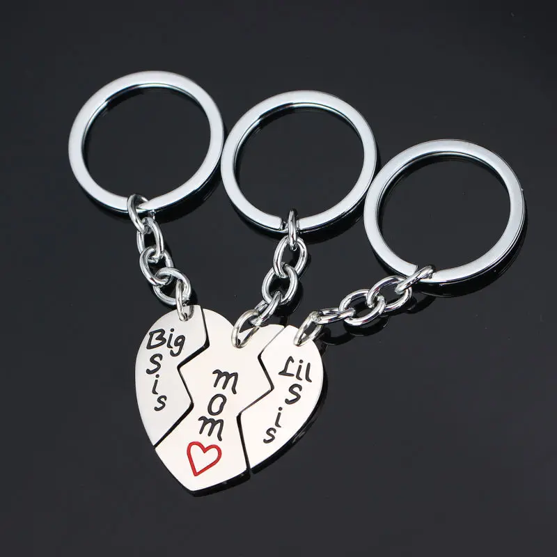 Love Heart Keychain Pendant Necklace Teachers Gift Sister Present Best Friend 