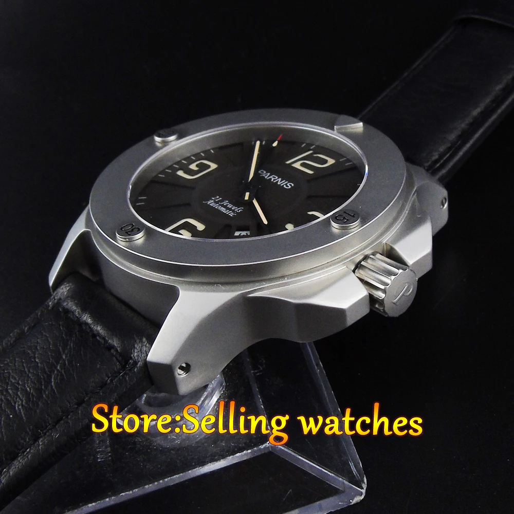 Сапфировое стекло 47 мм PARNIS MIYOTA автоматические часы для мужчин с заводом при ходьбе механические наручные часы высокого качества