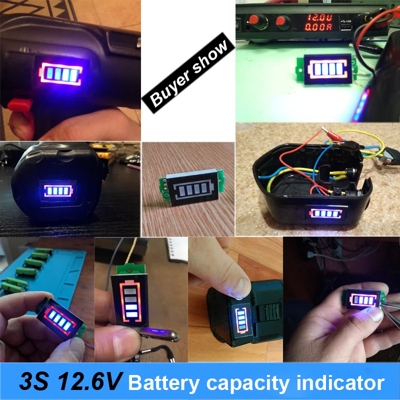 3 S 3 серия индикатор емкости литиевой батареи 12,6 в синий дисплей тестер мощности батареи электромобиля Li-po Li-Ion AU2