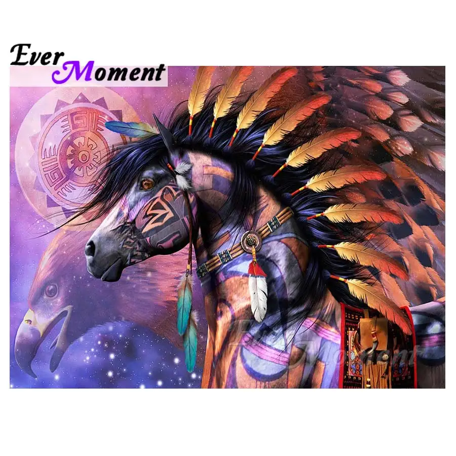 

Ever Moment Diamond Painting Horse Colorful Picture Mosaic Full Square Drill Diamond Embroidery Stones 5D DIY Needlework S2F1050