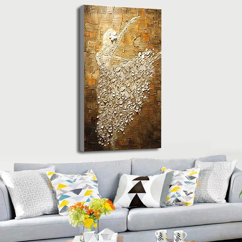 Günstig Wand Bilder Für Wohnzimmer Ölgemälde Auf Leinwand Abstrakte Kunst Ballett Malerei Moderne Hause Villa hotel Wohnzimmer Korridor