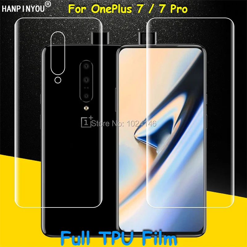

Front/Back Full Coverage Clear Soft TPU Film Screen Protector For OnePlus 7/ 7 Pro /5G , Cover Curved Parts (Not Tempered Glass)