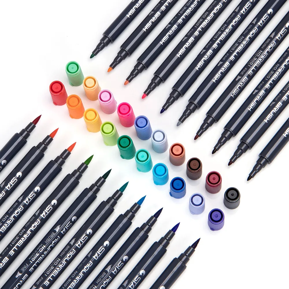 STA 80 цветов, набор маркеров для живописи, двойной наконечник, Fineline, цветная ручка, кисть на водной основе, маркер для рисования цветной книги, Sesign