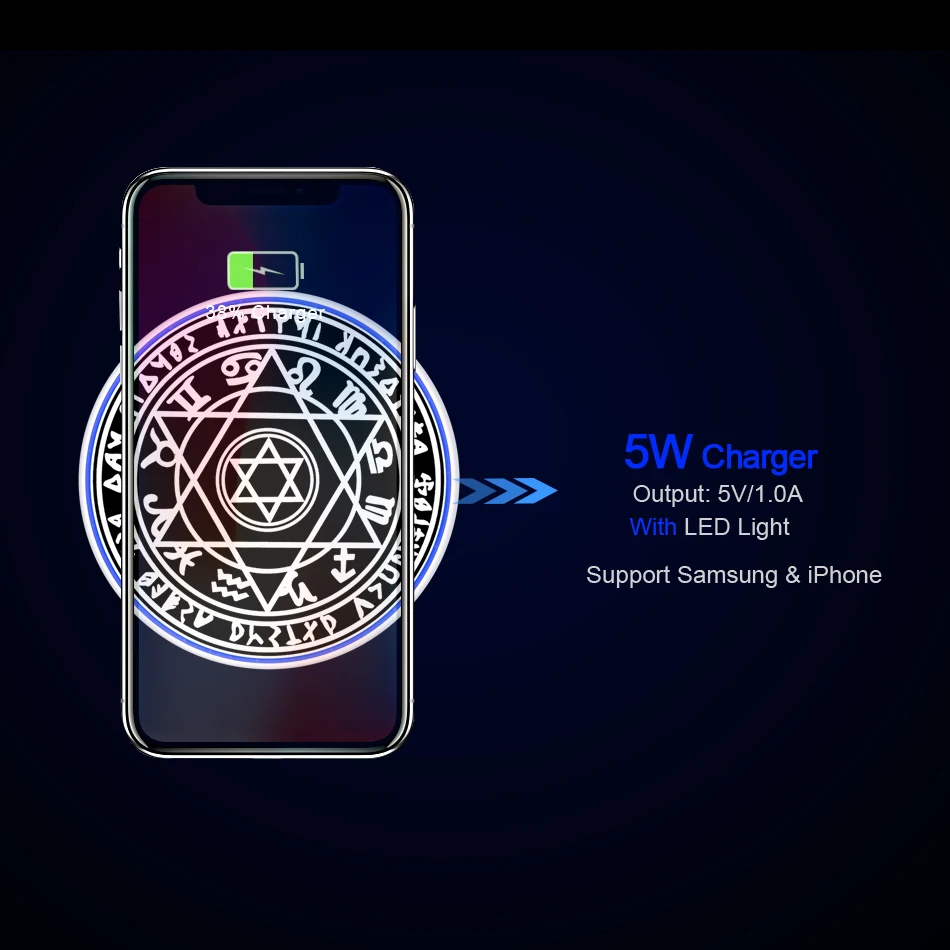 Беспроводное зарядное устройство CinkeyPro Magic Array 5 Вт зарядка для iPhone 8 X XS Samsung S10 S9 USB QI