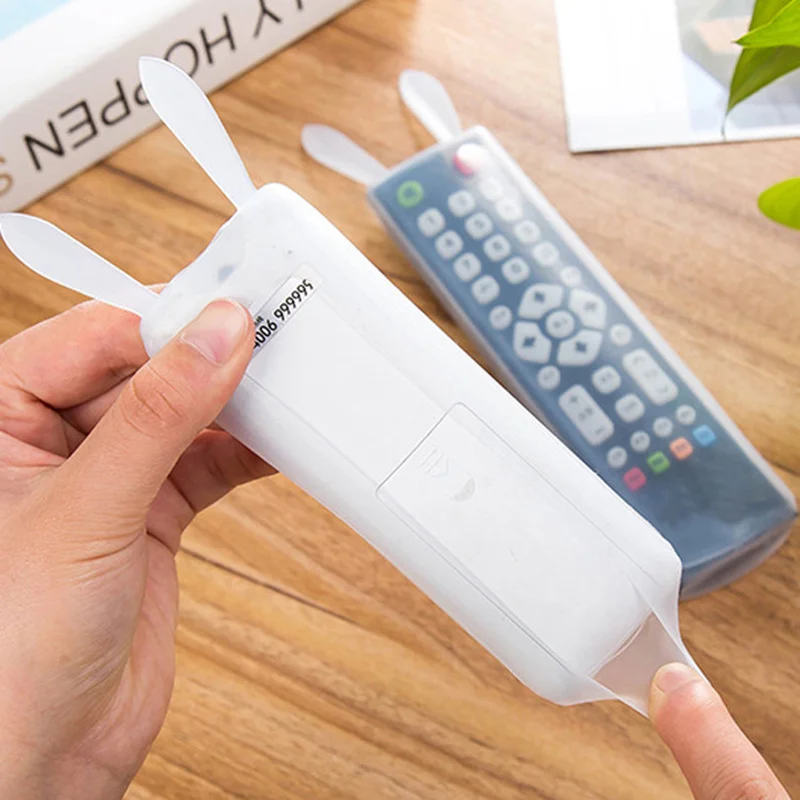 

TV Remote Control Protective Cover Funny Rabbit Silicone Protective Cover Case Ear Air Conditioning Remote Controller Dustproof