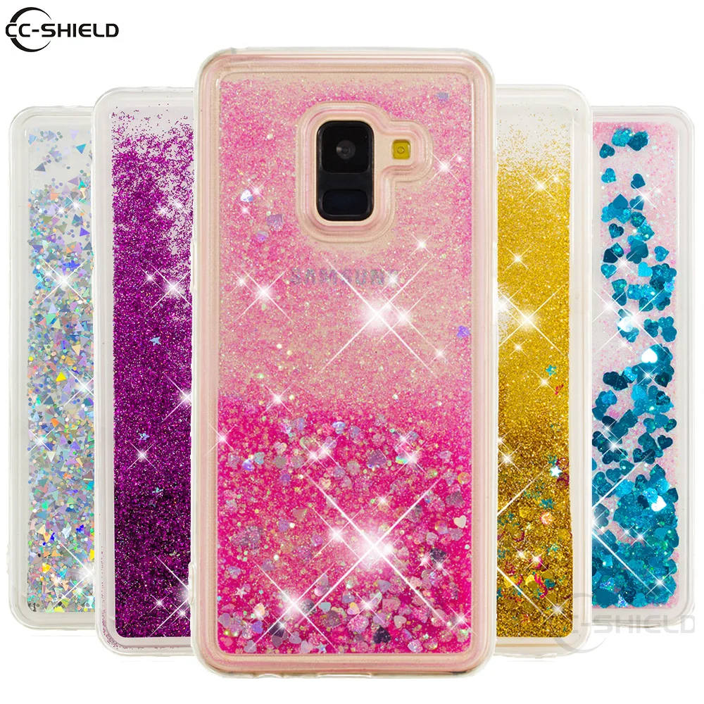 Мягкий чехол-накладка из ТПУ для Samsung Galaxy A8 2018 A530 A530F/DS SM-A530F SM-A530F/DS Dynamic Liquid Love Heart |
