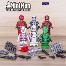 Haogaole 60 шт. 0256-0261 одежда «Супергерои» Gwen женский зеленый Дэдпул Совместимость строительные блоки кирпичи Игрушки для маленьких детей