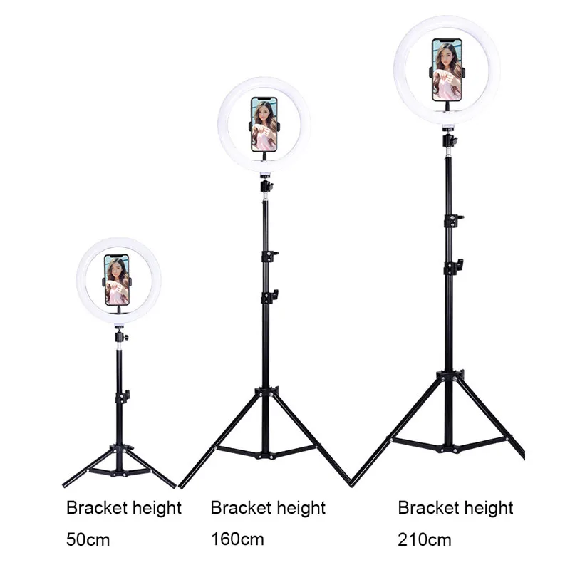 Светодиодная кольцевая лампа для селфи 14 дюймов с регулируемой яркостью USB для макияжа треножный Штатив для телефона фотосъемка для селфи камеры Youtube видеосъемка