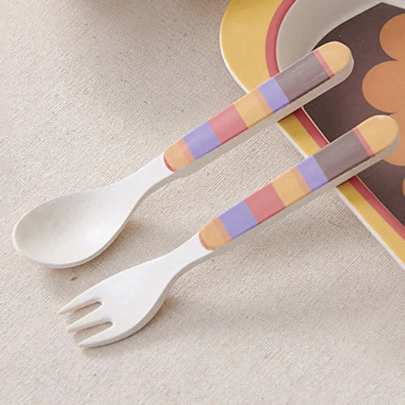 Baby Bamboo Dishes Children Tableware With Fork Spoon Kid Feeding Dinnerware Set Infant Bowls Plate Toddler Utensils T0511 Baby Bamboo Dishes Children Tableware With Fork Spoon Kid Feeding Dinnerware Set Infant Bowls Plate Toddler Utensils T0511