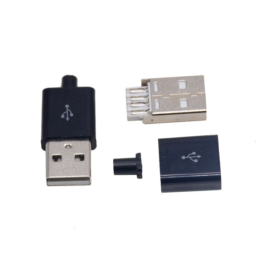 1/5/10 шт. Сваренная головка с разъемом USB комплект из трех частей штепсельная вилка