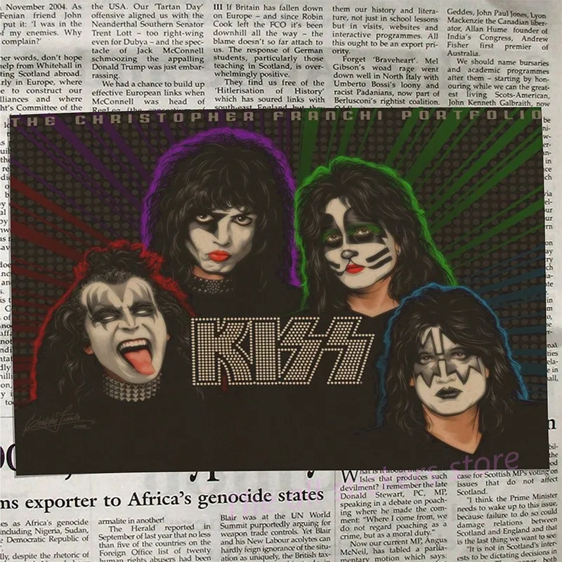 ВИНТАЖНЫЙ ПЛАКАТ Kiss band крафт ретро Европейская и американская музыкальная команда звезда классическая декоративная живопись Ретро плакат/6026 - Цвет: 17