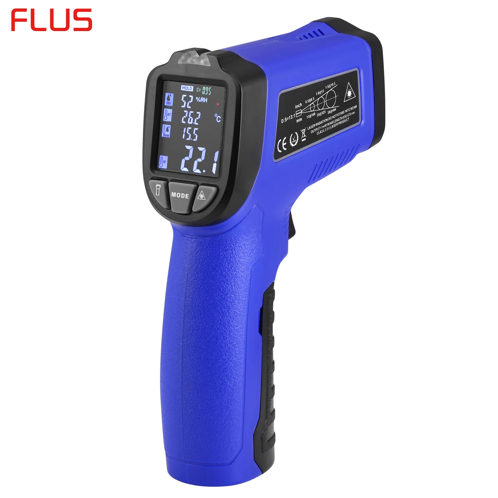 FLUS IR 817 Digital Infrared Thermometer Non Contact Temperature Scan Measure Display Industrial