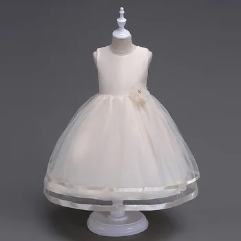 

6 Colors Princess Party Dresses Sleeveless Lace Pattern Kids clothes Tulle Birthday Girls Dress Tulle summer Children Clothing