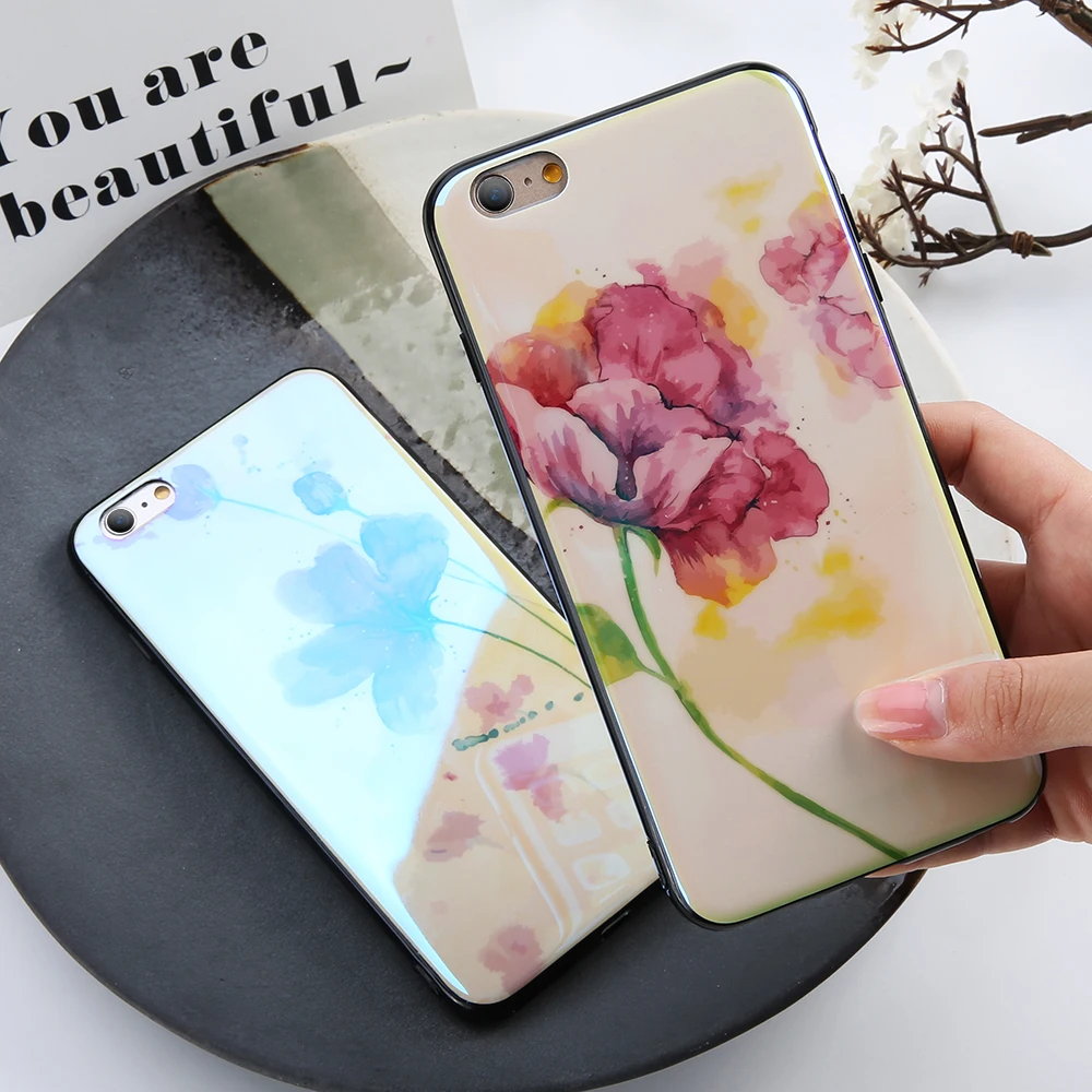 KISSCASE Girly Chic Blue Ray для iPhone 6 6s 7 8 Plus x Цветочный чехол xs xr Мягкий ТПУ силиконовый Capinhas |
