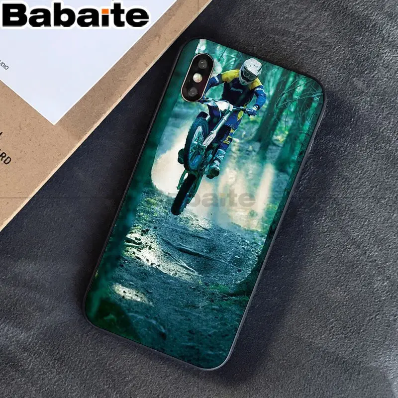 Babaite moto Cross moto rcycle спортивный черный ТПУ мягкий резиновый чехол для телефона для iPhone 8 7 6 6S Plus 5 5S SE XR X XS MAX чехол