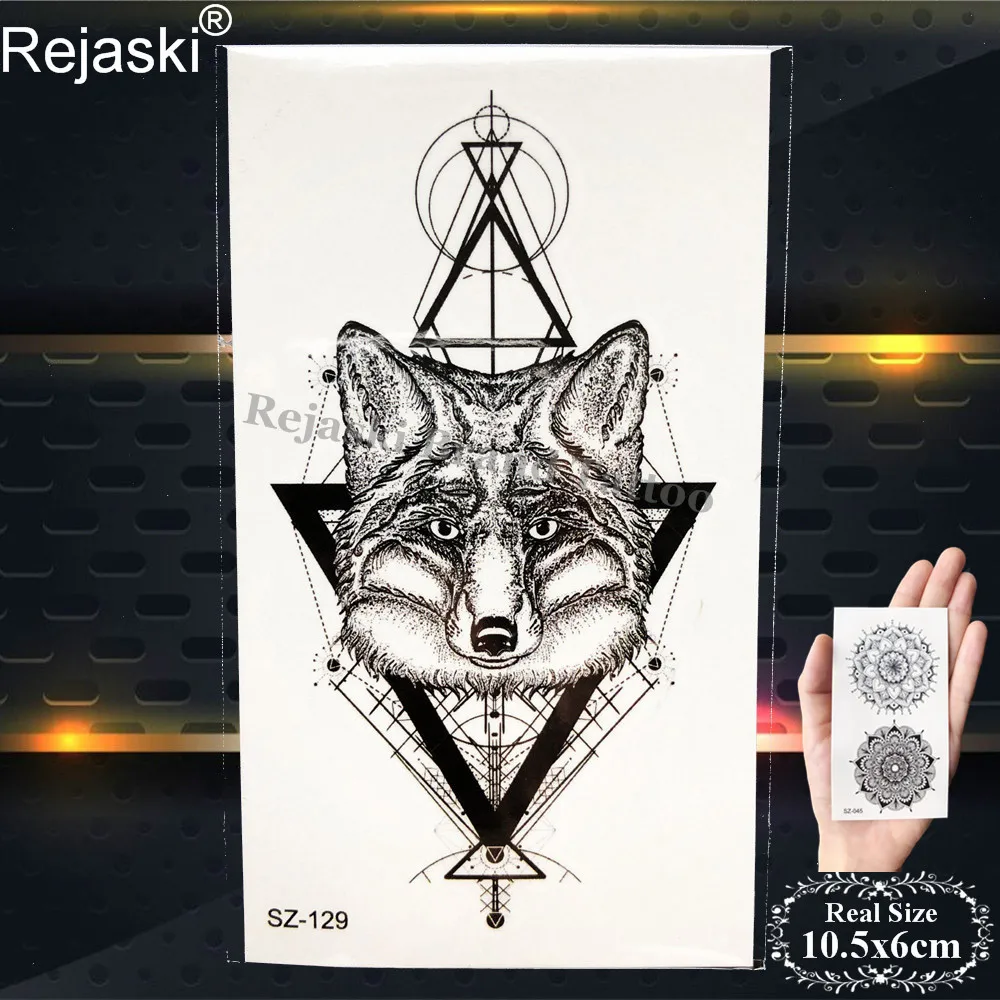 Женские тату наклейки Rejaski с изображением черной Луны планеты оленя лося