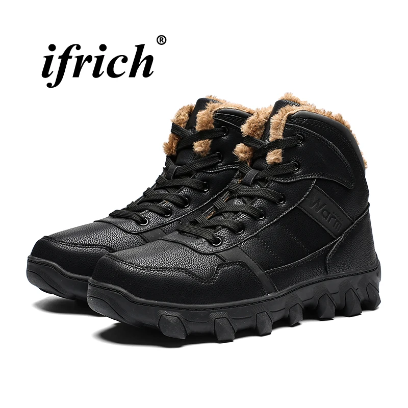 

Man Hiking Shoes Brown Green Mens Winter Fur Sneakers Comfortable Trekking Boots Rubber Bottom Outdoor Sneakers for Men