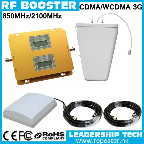 

Wholesale CDMA/WCDMA 850MHZ/2100MHZ 3G LCD Display cellular mobile/cell phone signal repeater booster amplifier detector 17dbm