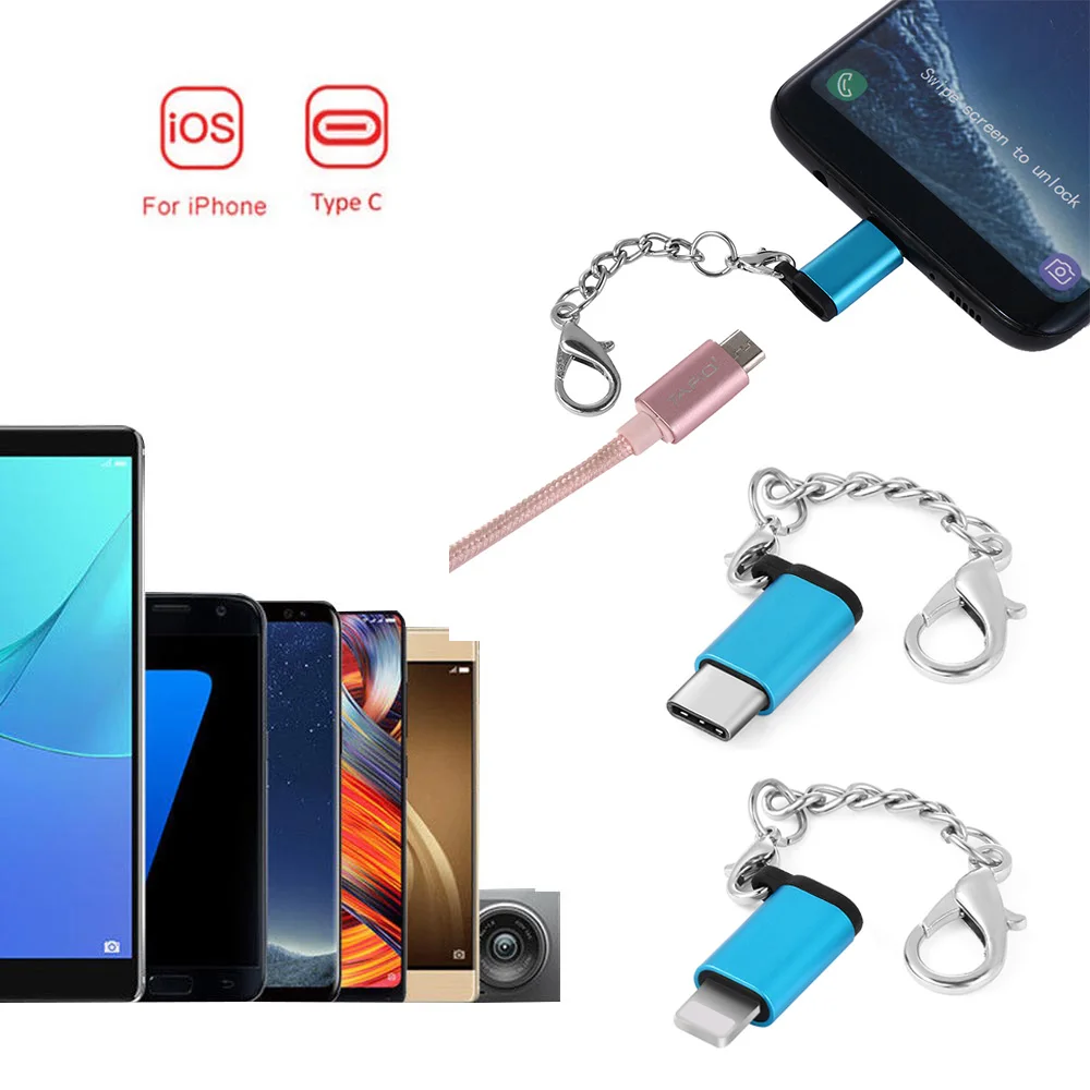 Новая мода USB 3,1 type C OTG адаптер Micro USB мама к type C мужской брелок для iPhone huawei Micro usb адаптер
