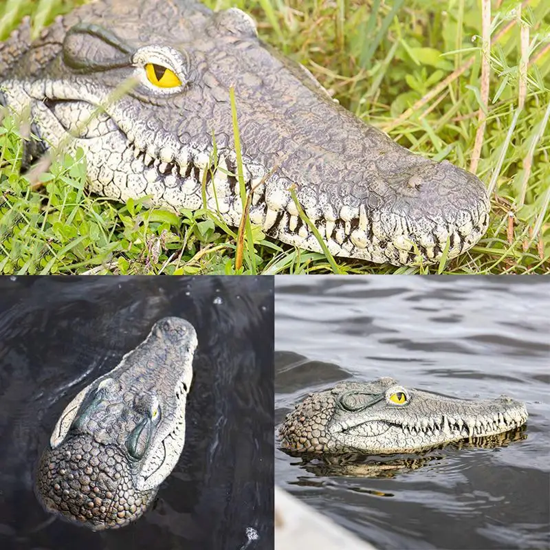 Плавающая голова крокодила сад Пруд бассейн Реалистичная вода особенности украшения бассейн орнамент плавающая Смола голова крокодила