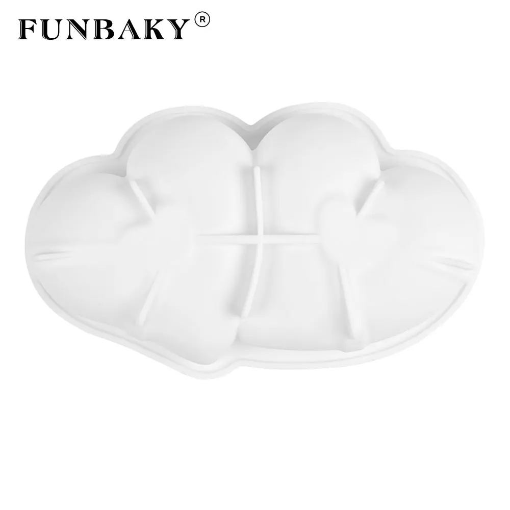 FUNBAKY большая силиконовая форма для торта в форме двойного сердца 3D сковорода