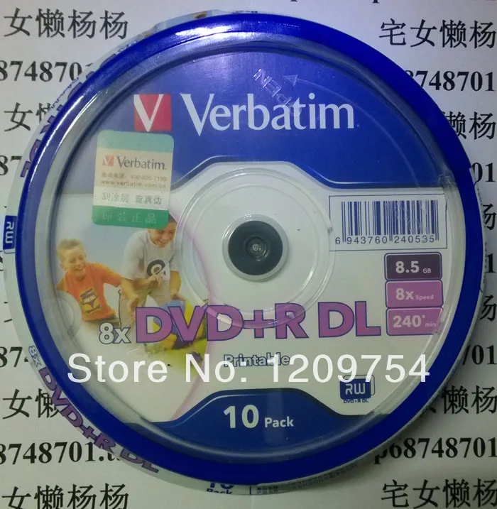 Verbatim Printable DVD Discs 8X DVD R DL 10dvds 8 5G Verbatim Blank 
