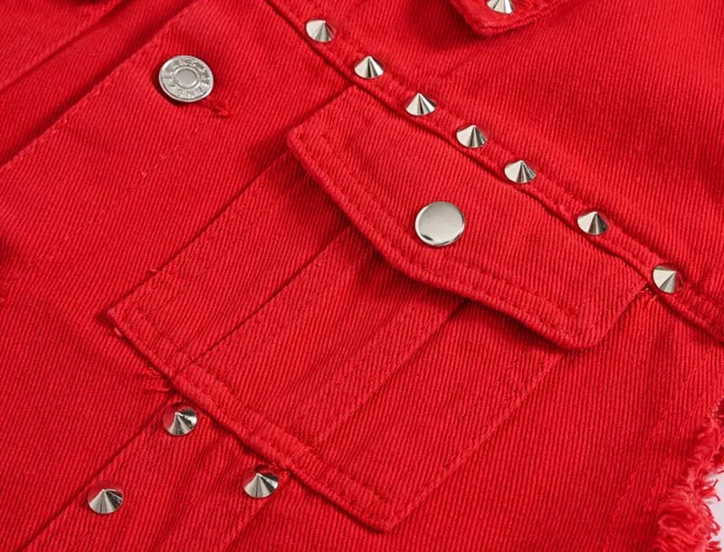 Mcikkny Men's Punk Denim Vest Fashion Rivet Jeans Waistcoats Male Sleeves Jeans Jackets Size M-5XL (7)