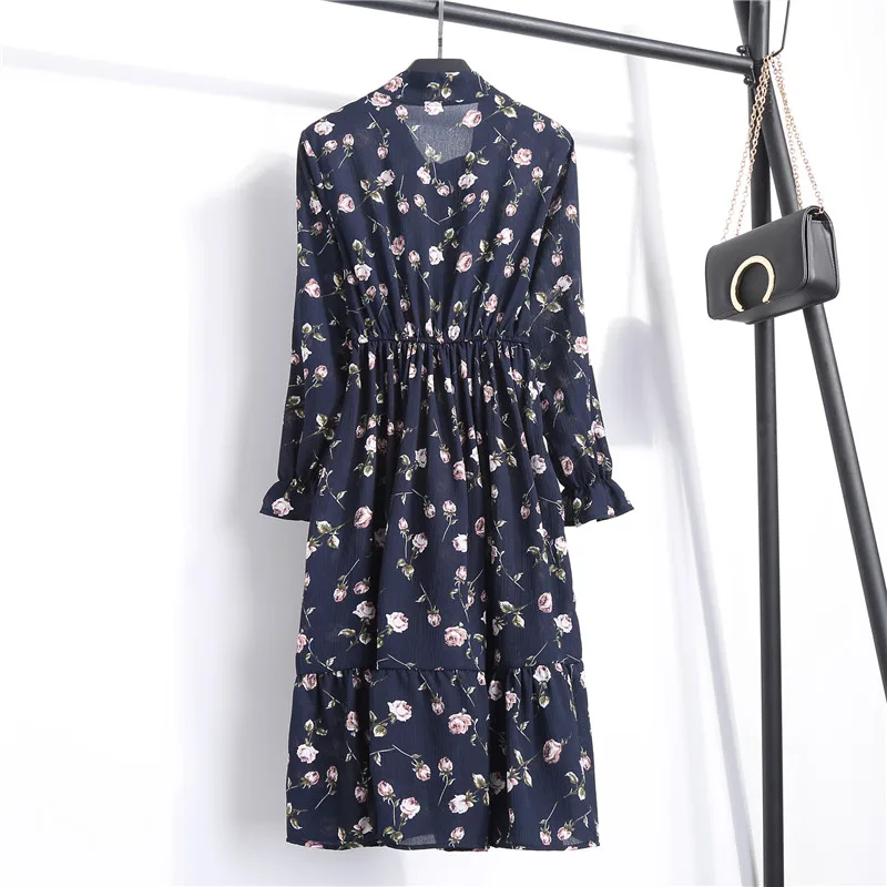 Butterfly Long Sleeve O-Neck Floral Bohemian Dress | Uniqistic.com