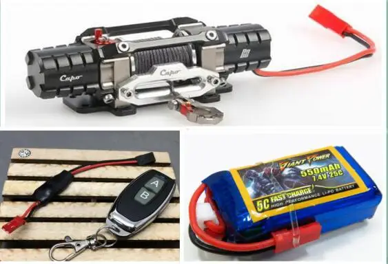 Радиоконтроллер winch Lipo Battery для CD15827 1/10 SCALE RC WRANGLER CRAWLER TRUCK Capo C2 jkmax ACE AXIAL SCX10 hRAXXAS
