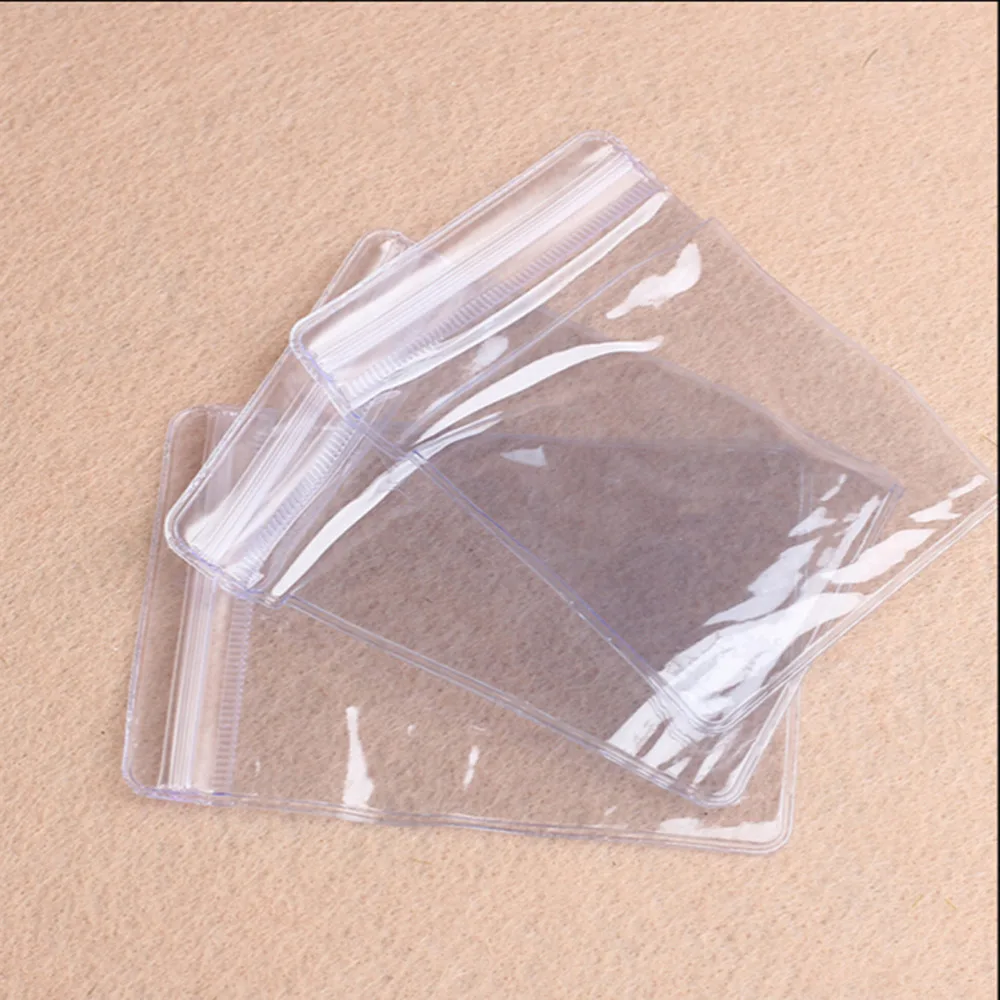 Wholesale 100 Pcs/lot Clear PVC Plastic Coin Bag Case Wallets Storage Envelopes Seal Plastic Storage Bags gift package