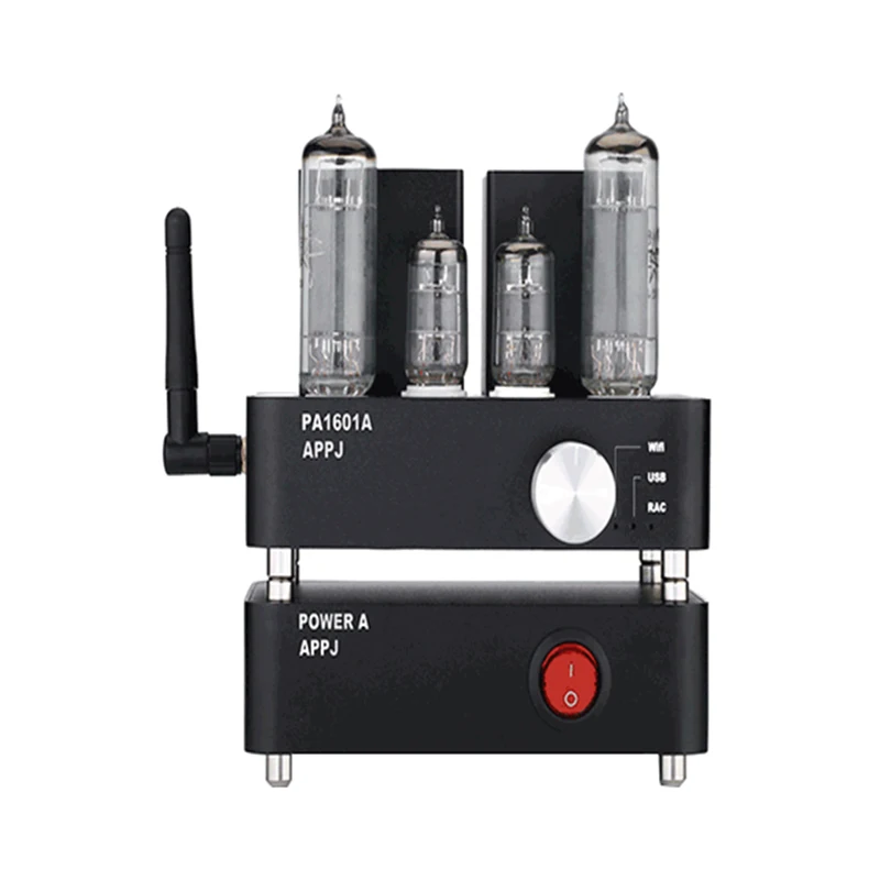 

APPJ PA1601A Desktop Tube Amplifiers Smart WIFI SD Card Player 6J1+6P4 Amplifier Amp 24Bt/192KHz Support WIFI Connection APP DHL