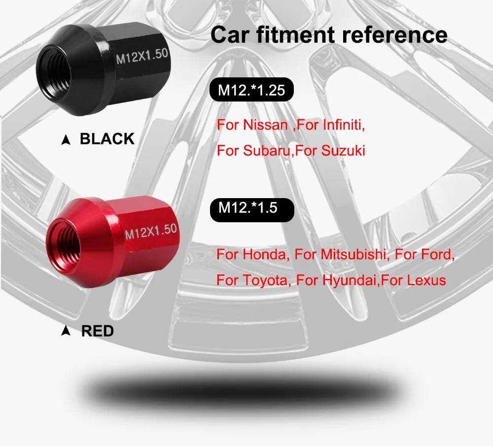 Высокое качество 20 штук 35 мм Колесные гайки гоночные стопорные гайки M12X1.5/M12X1.25 желудь обод Кованые Алюминиевые гайки для Honda Civic N-LN004A