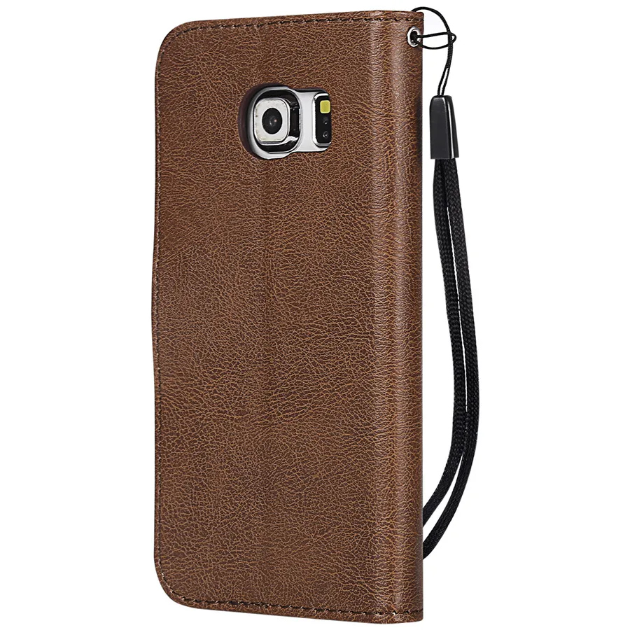 Luxury Magnetic Wallet PU Leather Case For SAMSUNG S6 Edge+ Card Holder Flip Stand Phone Cover For Galaxy S6 Fundas w Card Slots (25)