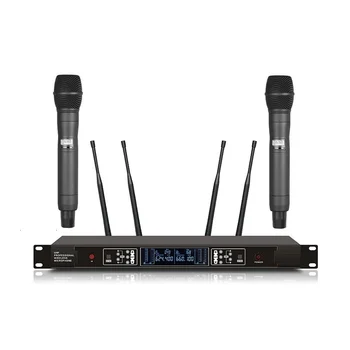 

Bolymic Dual Handheld PLL Wireless Microphones Dynamic+LCD Receiver System For Karaoke KTV Party Speech Performances Conference