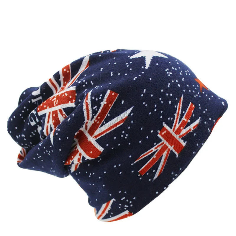 New Arrival Fashion Autumn Winter Warm Hat Scarf Women Men Adult Flag Hats 3 Colors Sport