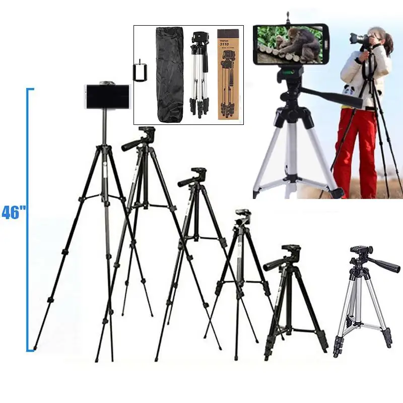 Yiwa 46" Professional Camera Tripod Stand Holder Mount for iPhone/Samsung Cell PhoneLive
