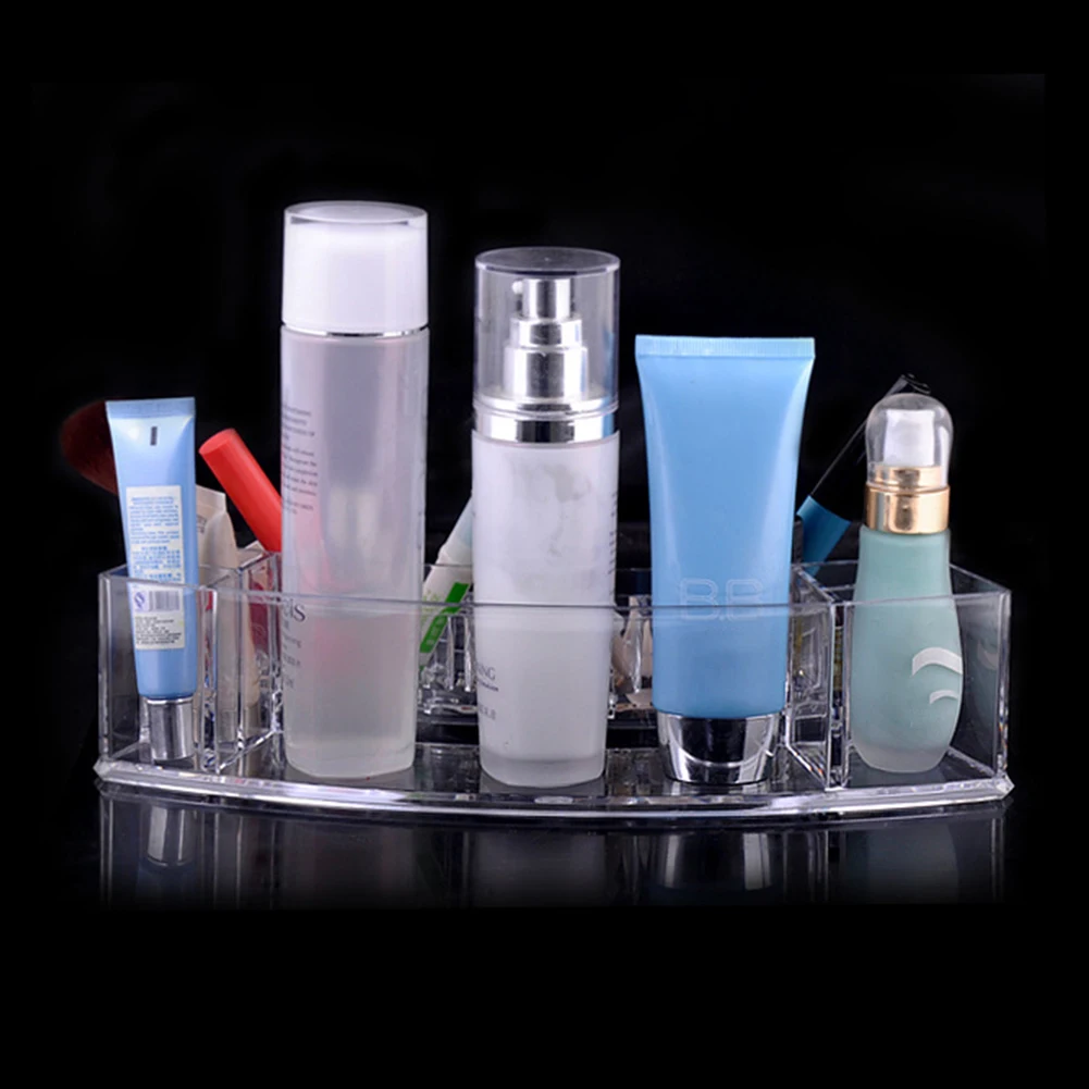 

Multi Compartment Acrylic Palette Storage Box Brush Countertop Perfume Transparent Desktop Lipstick Display Makeup Organizer