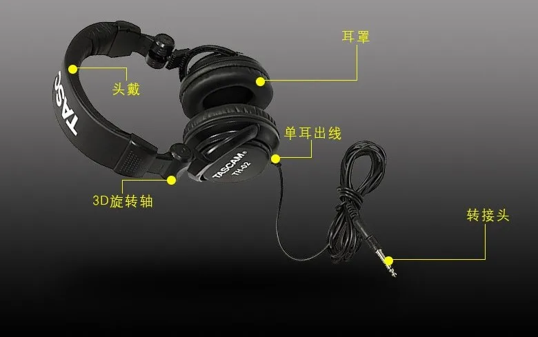 Tascam TH-02 закрытые задние студийные наушники черные с мягким оголовьем и амбушюрами студийные наушники с монитором для записи