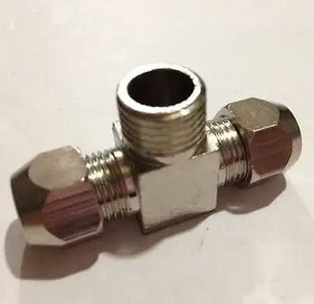 

2pcs Tee 3 Ways 1/4" BSP Male Brass Fit 6mm OD Tube Coupler Adapter Connector Compression fitting For Tubing Plumbing