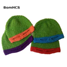 BomHCS забавные зеленые шляпы рукоделие, вязание, вязание крючком вязаная шапка с маской