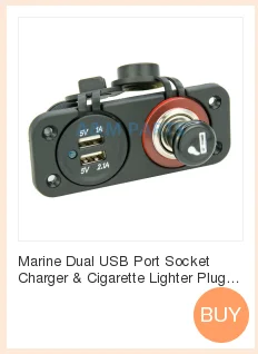 Заподлицо морской двойной USB зарядное устройство Лодка Стандартный Гайка Синий светодиодный задняя панель 12 В