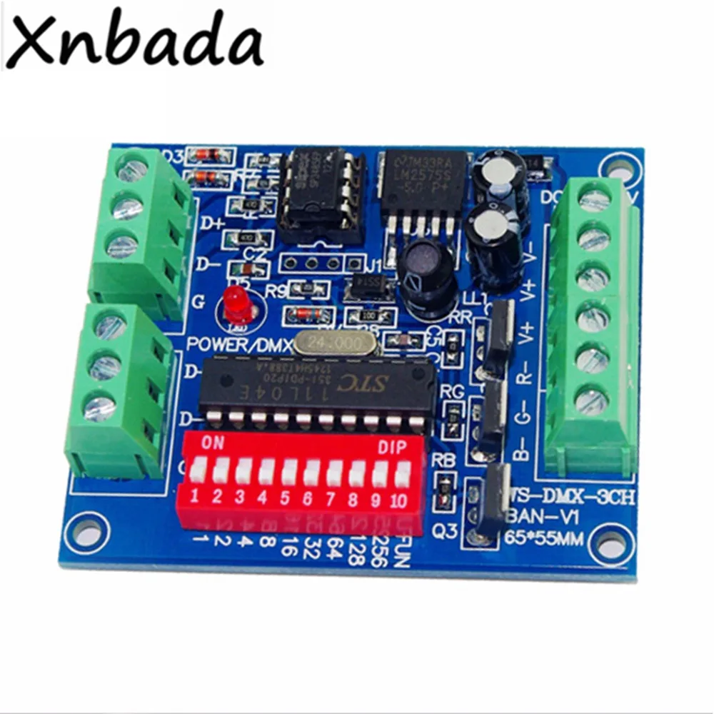 3 канальный контроллер светодиодного декодера DMX512 высокомощное быстрое