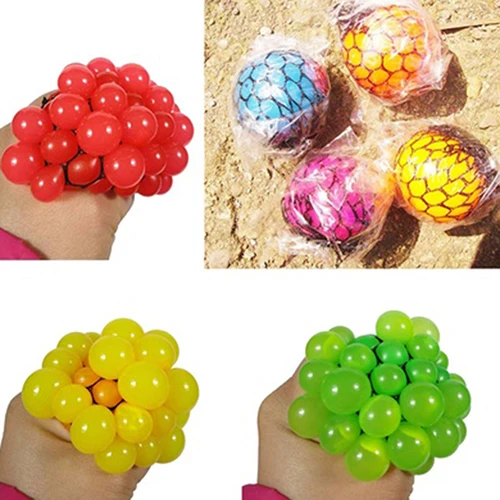 

Novelty Hand Wrist Exercise Squeezing Toys Stress Relief Squeeze Ball Grape Shape Random Color